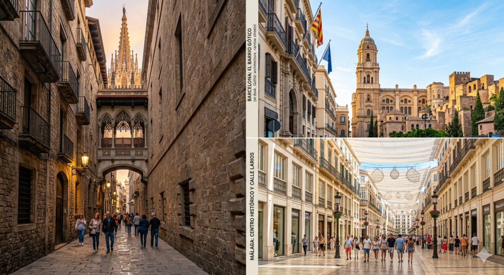 Zonas turisticas de barcelona y malaga